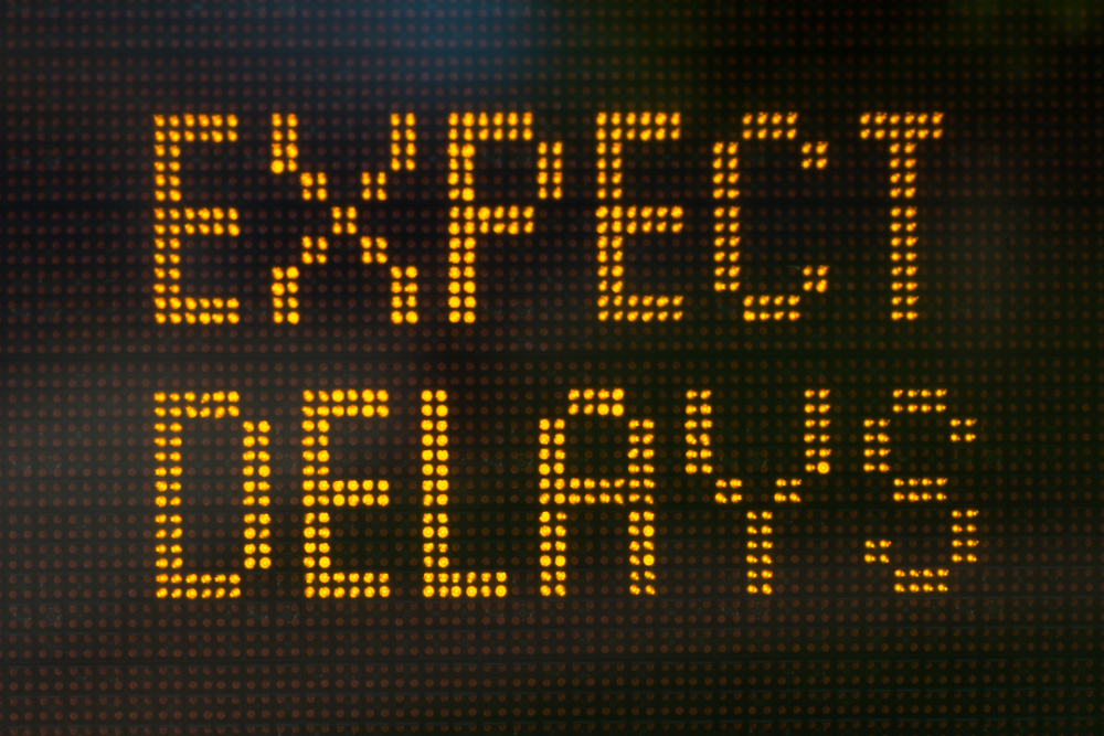 Expect delays sign